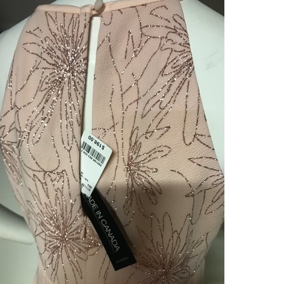 Le Chateau PLUS SIZE Blush Pink Rose Gold Champagne Fit Flare Prom summer dress - Picture 7 of 9